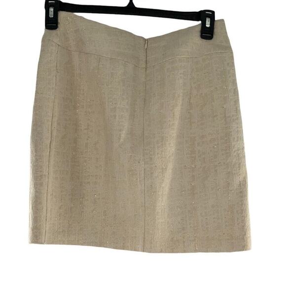 Merona Skirt Women's Size 10 Metallic Gold Back Zipper A-Line Mini Peated Pencil - Picture 6 of 8